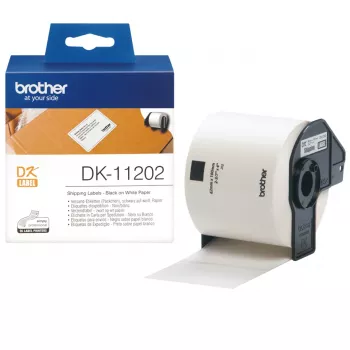 Etiquetas de envío Brother DK11202 negro sobre blanco 62 mm