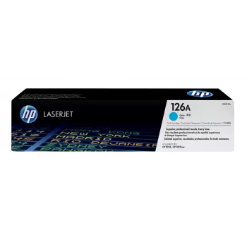 Tóner original LaserJet HP 126A cian, 1000 páginas, cian, 1 ud.