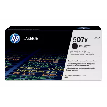 Tóner original LaserJet HP 507X de alto rendimiento negro, 11000 páginas, negro, 1 ud.