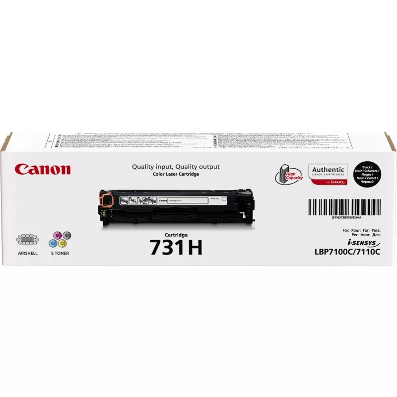 Canon 731H (6273B002) cartucho de tóner, 2400 páginas, negro