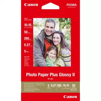 Papel fotográfico Canon PP-201 Glossy II Plus 4x6 pulgadas - 50 hojas