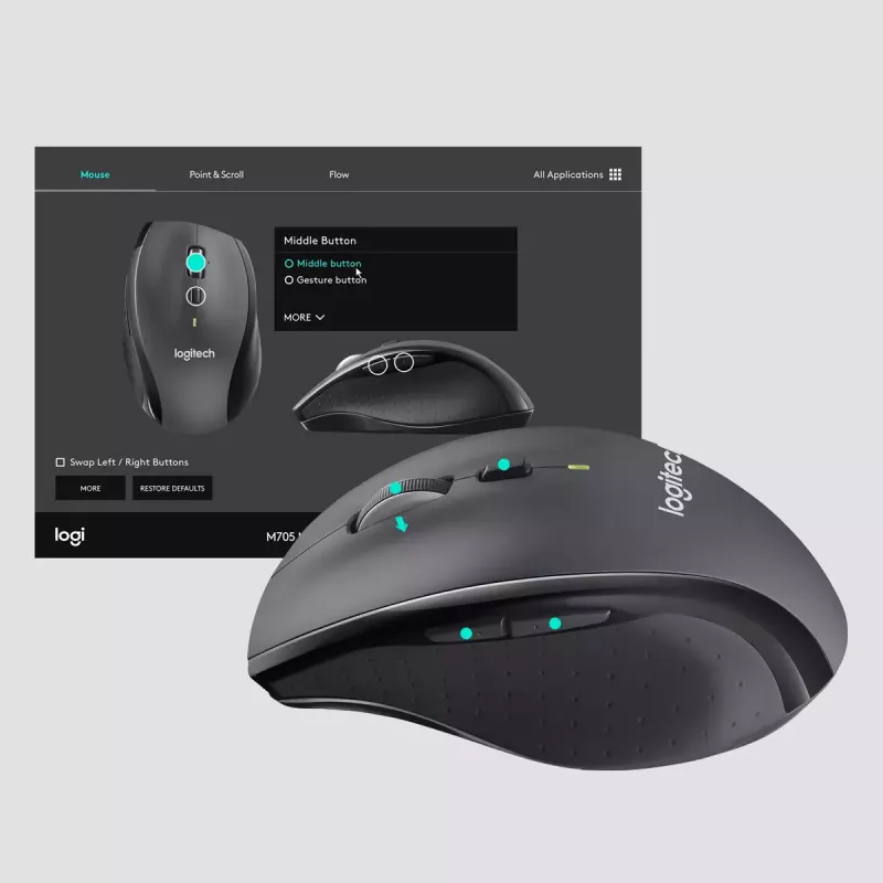 Ratón Logitech Marathon M705 RF inalámbrico