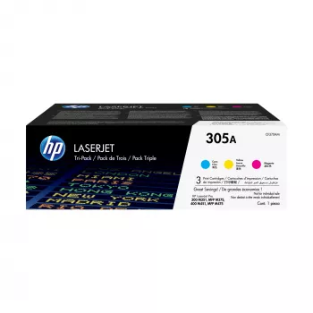 Tóner HP 305A pack de 3 cian/magenta/amarillo original para LaserJet