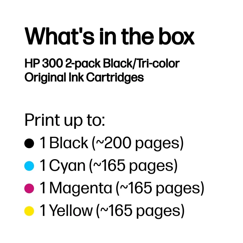 Tóner HP 300 pack de 2 negro/tricolor original, negro, cian, magenta, amarillo, tinta pigmentada, tinta colorante, 2 uds., 200 páginas, 165 páginas