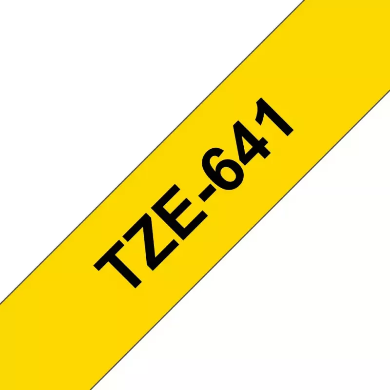 Cinta de rotulación Brother TZe641 18 mm negro sobre amarillo