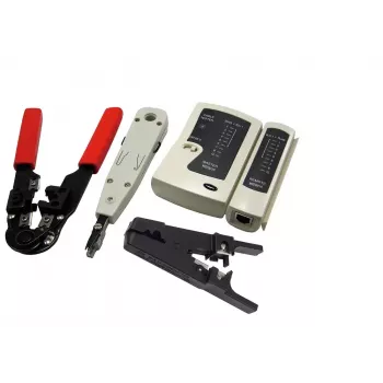 Set de herramientas de preparación de cables LOGILINK WZ0012 — herramientas para RJ45 y RJ11 (pelacables, crimpadora, cortadora)