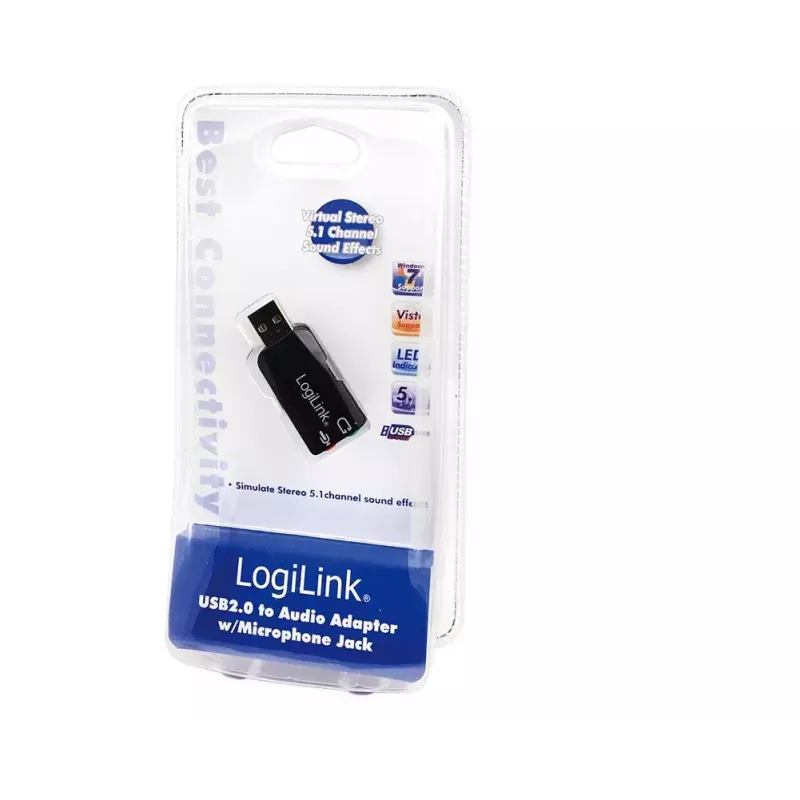 Tarjeta de sonido USB LOGILINK UA0053 — interfaz USB, salida de audio 5.1 canales
