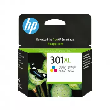Tóner HP 301XL original, tricolor, alto rendimiento, cian, magenta, amarillo, 1 ud., 300 páginas