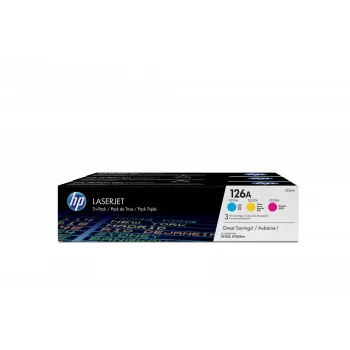 Pack de 3 cartuchos de tóner original HP 126A cian/magenta/amarillo LaserJet