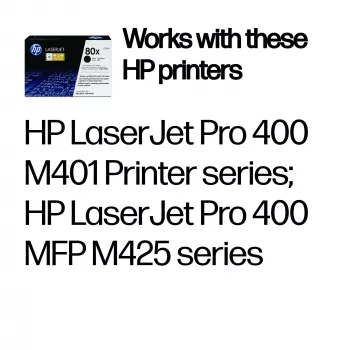 Cartucho de tóner HP 80X alto rendimiento CF280X 10000 páginas negro