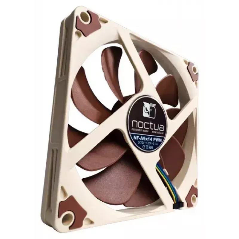 Noctua NF-A9x14 PWM ventilador de caja de perfil bajo, 92 mm, 300-2200 RPM, marrón