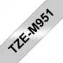 Cinta de rotular Brother TZE-M951 negro sobre plata