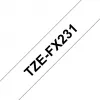 Cinta de rotular Brother TZE-FX231, negro sobre blanco TZ