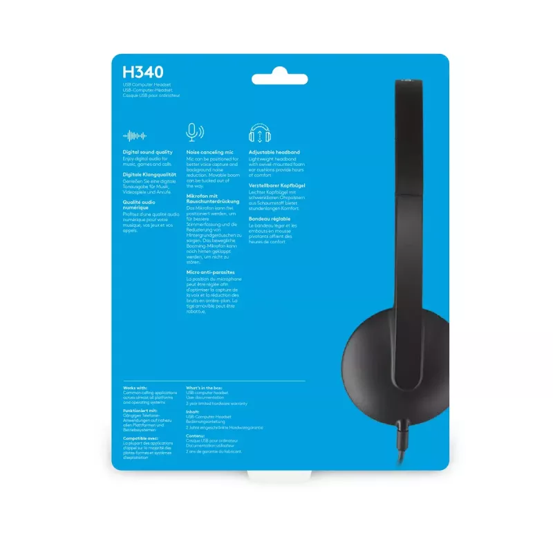 LOGITECH H340 - USB - auricular - negro