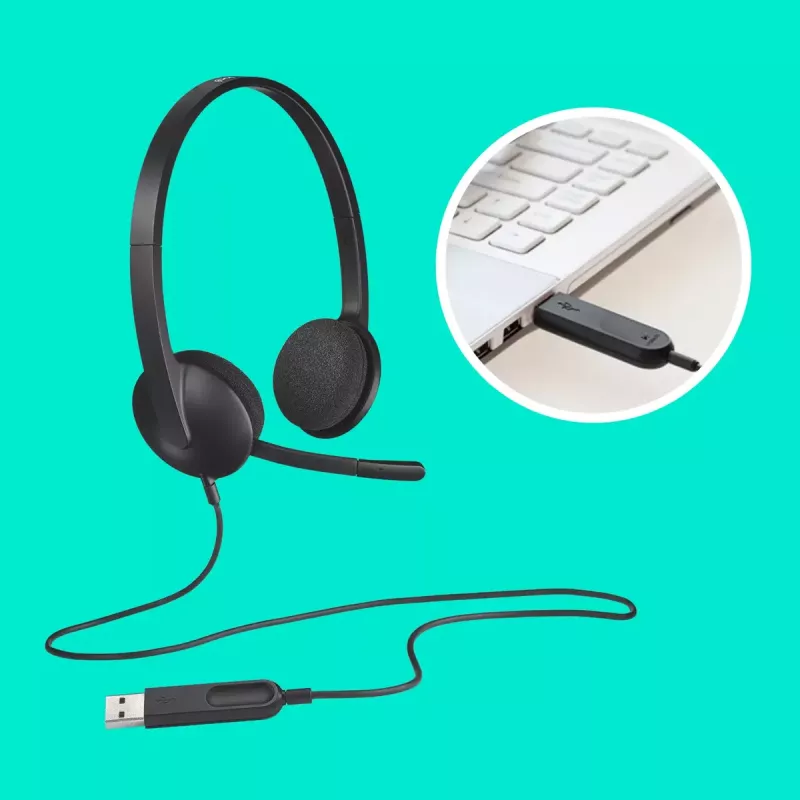 LOGITECH H340 - USB - auricular - negro