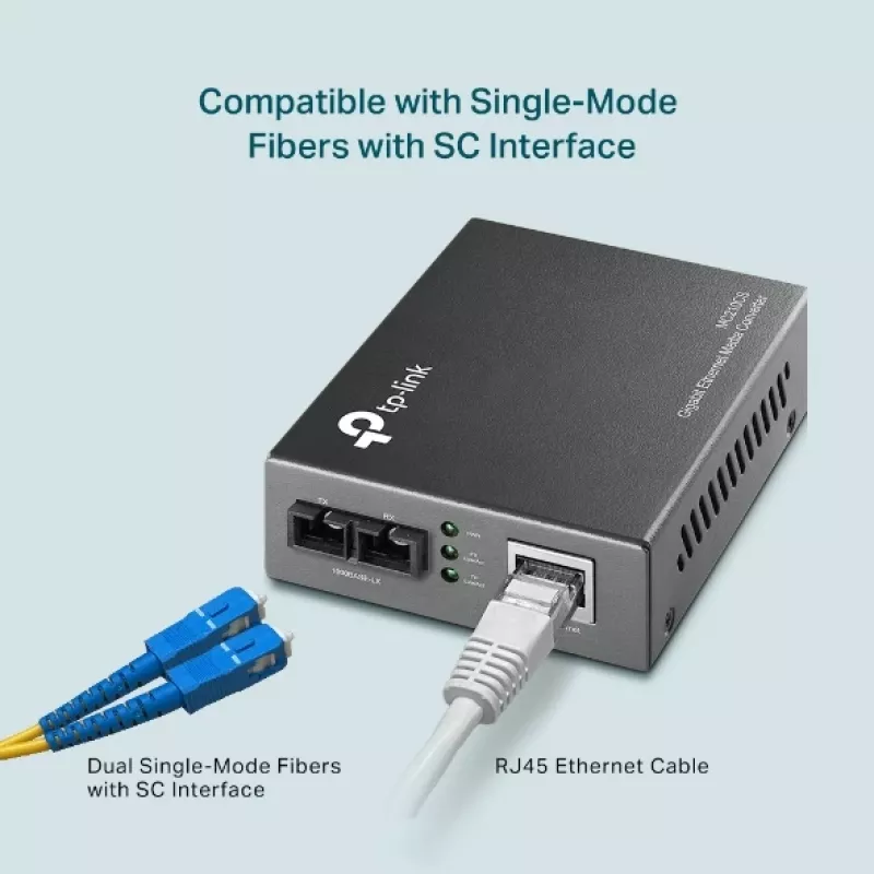 Convertidor de medios TP-Link MC210CS, Gigabit, 1000 Mbit/s, conector macho SC
