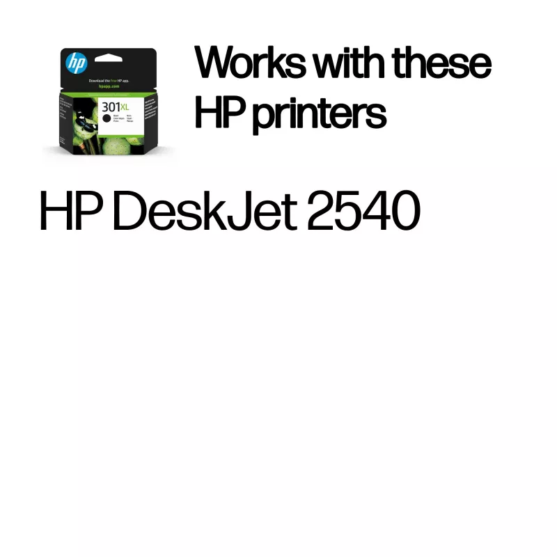HP 301XL cartucho de tinta original negro, alto rendimiento, negro, 1 ud., 360 páginas