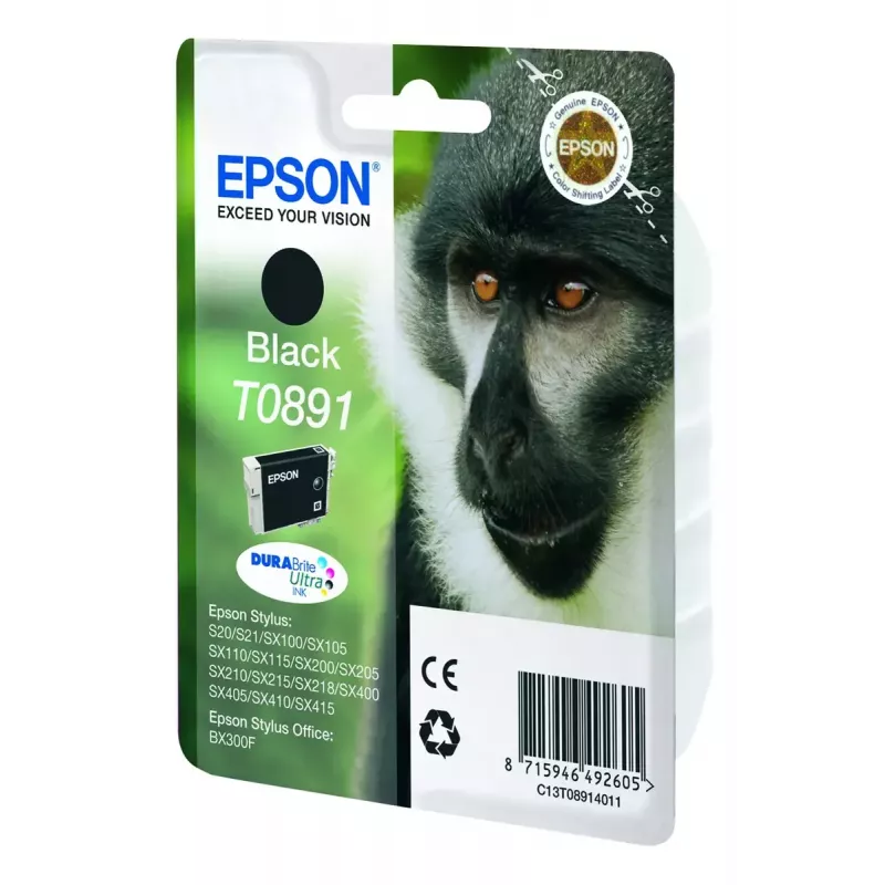 Epson Monkey singlepack negro T0891 tinta DURABrite Ultra