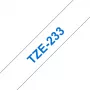 Cinta de rotulación Brother TZE-233 azul sobre blanco