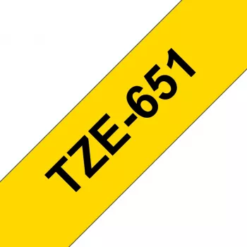 Cinta de rotulación Brother TZE651 24mm amarillo