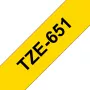 Cinta de rotulación Brother TZE651 24mm amarillo
