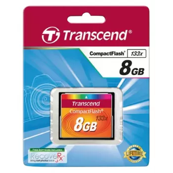Tarjeta CompactFlash Transcend TS8GCF133, 8GB, 50MB/s lectura, 20MB/s escritura