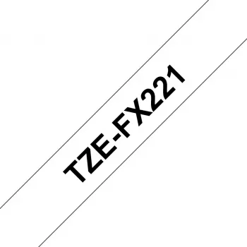 Cinta de laminar Brother TZe TZEFX221 negro sobre blanco 9mm