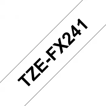 Cinta de rotulación Brother TZE-FX241 negro sobre blanco TZ
