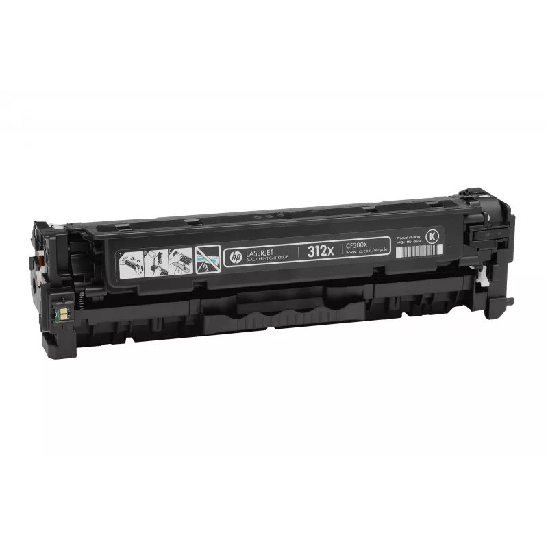 HP 312X CF380X cartucho de tóner de alto rendimiento, 4.400 páginas, negro