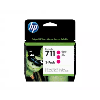 Cartuchos de tinta HP 711 pack de 3 29 ml magenta DesignJet