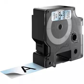 Etiquetas DYMO Authentic D1 | rollo de 24 mm x 7 m | impresión negra sobre transparente | etiquetas autoadhesivas para impresoras de etiquetas LabelManager