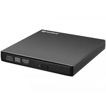 Unidad de DVD USB Sandberg, negra, sobremesa/portátil, DVD Super Multi, USB 2.0, CD-R, CD-ROM, CD-RW, DVD-R, DVD-ROM, DVD-RW, 24x