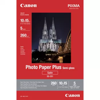 Papel fotográfico Canon SG-201 Semi-Gloss Photo Paper Plus 10x15cm - 5 hojas