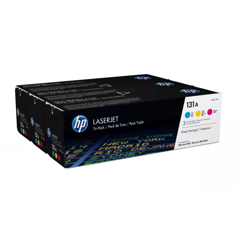 Cartuchos de tóner originales HP 131A pack de 3 cian/magenta/amarillo LaserJet