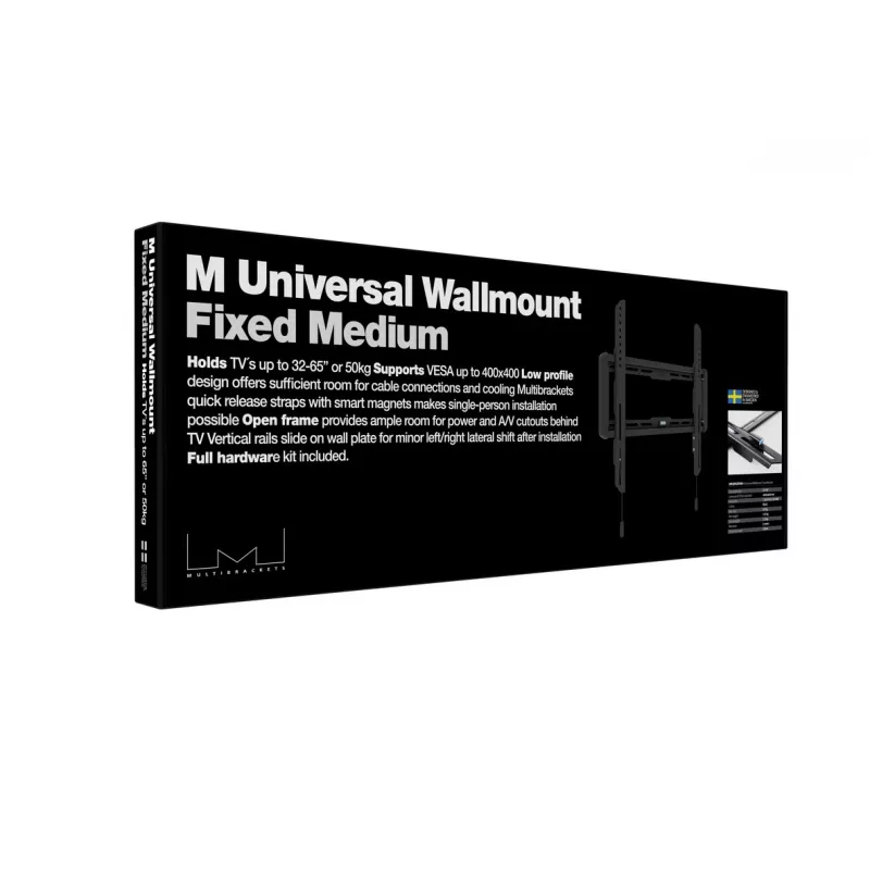 Soporte de pared Multibrackets M Universal fijo mediano negro