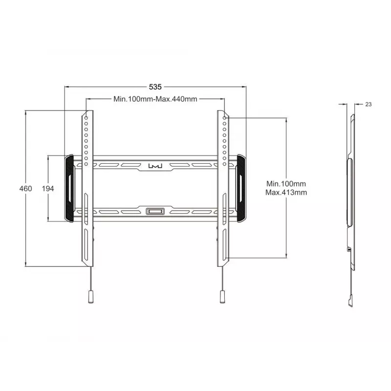 Soporte de pared Multibrackets M Universal fijo mediano negro
