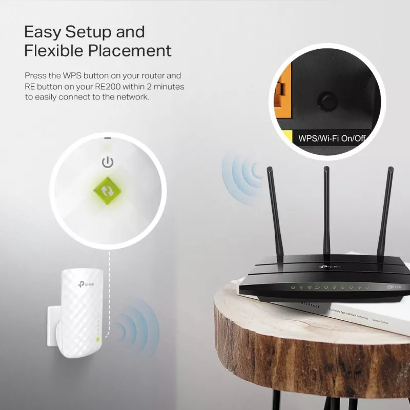 Extensor de red TP-Link RE200 repetidor de red blanco 10, 100 Mbit/s