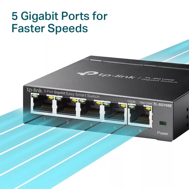TP-Link Switch Gigabit Easy Smart de 5 puertos, Gestionado, L2, Gigabit Ethernet (10/100/1000)