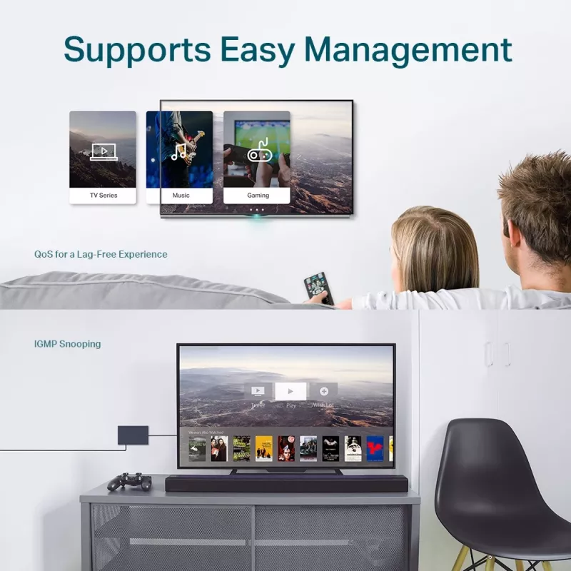 TP-Link Switch Gigabit Easy Smart de 5 puertos, Gestionado, L2, Gigabit Ethernet (10/100/1000)
