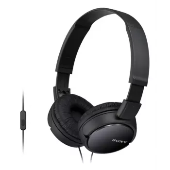 Sony MDR-ZX110AP, Con cable, 12 - 22000 Hz, Llamadas/Música, 120 g, Headset, Negro