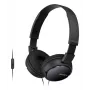 Sony MDR-ZX110AP, Con cable, 12 - 22000 Hz, Llamadas/Música, 120 g, Headset, Negro