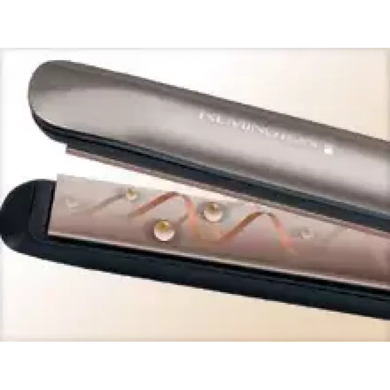 Plancha de pelo Remington S8590 — Placas de cerámica, 11 cm, 160–230 °C, 5 niveles de calor, Bronce cálido