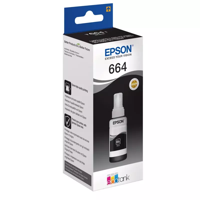 Epson 664 Ecotank Botella de tinta negra (70 ml)