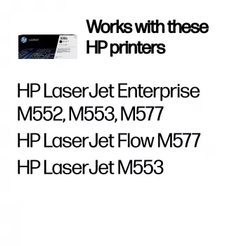 HP 508X High Yield Cartucho de tóner Original LaserJet Negro, 12.500 páginas, Negro, 1 ud.