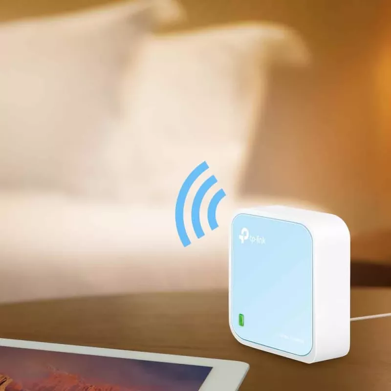 Router WLAN TP-Link TL-WR802N Fast Ethernet banda única (2,4 GHz) Azul, Blanco