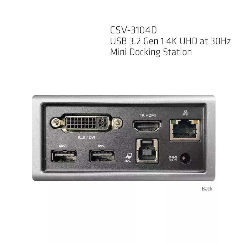 Estación de acoplamiento mini CLUB3D USB 3.2 Gen 1 4K UHD a 30Hz diseño ultra slim