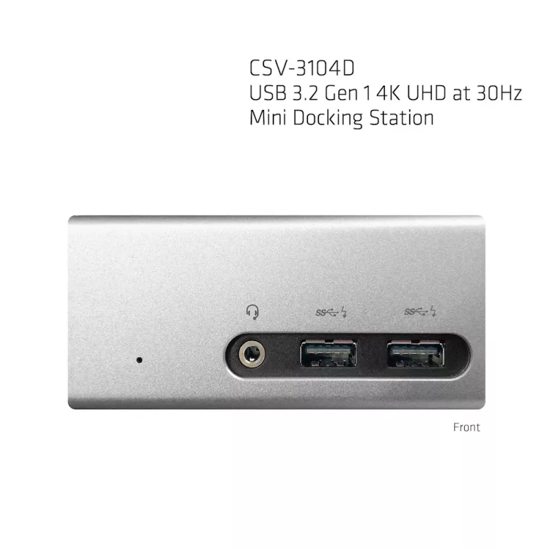 Estación de acoplamiento mini CLUB3D USB 3.2 Gen 1 4K UHD a 30Hz diseño ultra slim