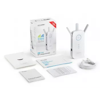 Extensor TP-LINK RE450 802.11ac, 2,4 GHz/5 GHz, 450+1300 Mbit/s, 10/100/1000 Mbit/s, puertos Ethernet LAN (RJ-45) 1, tipo de antena 3x externa