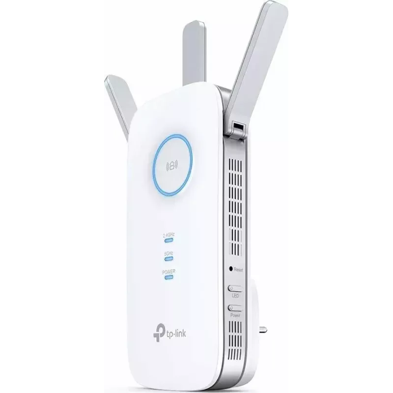 Extensor TP-LINK RE450 802.11ac, 2,4 GHz/5 GHz, 450+1300 Mbit/s, 10/100/1000 Mbit/s, puertos Ethernet LAN (RJ-45) 1, tipo de antena 3x externa