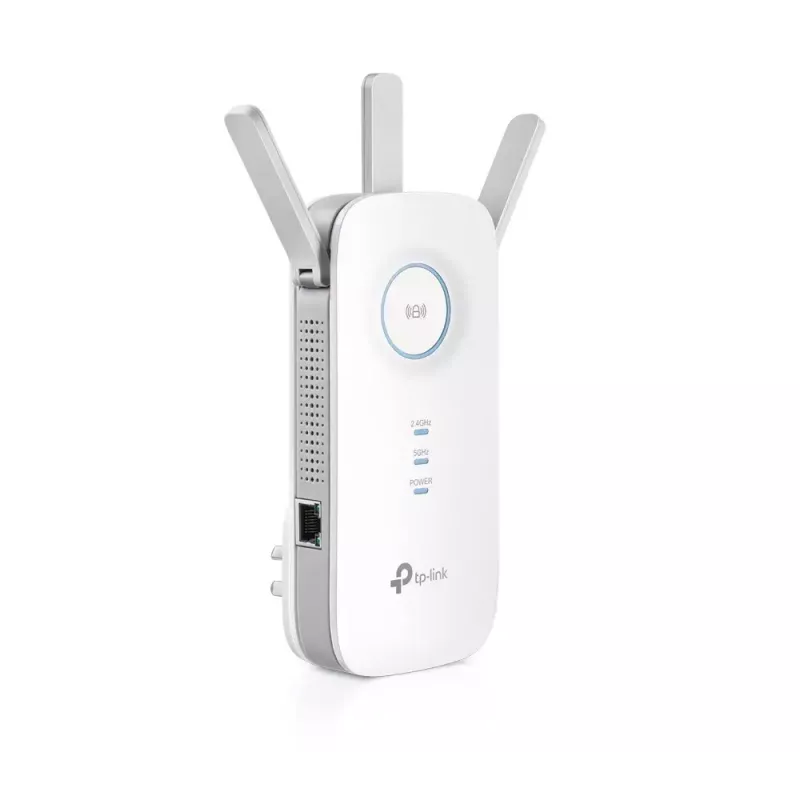Extensor TP-LINK RE450 802.11ac, 2,4 GHz/5 GHz, 450+1300 Mbit/s, 10/100/1000 Mbit/s, puertos Ethernet LAN (RJ-45) 1, tipo de antena 3x externa